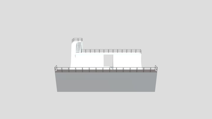 Textured Halfpipe 3D Model