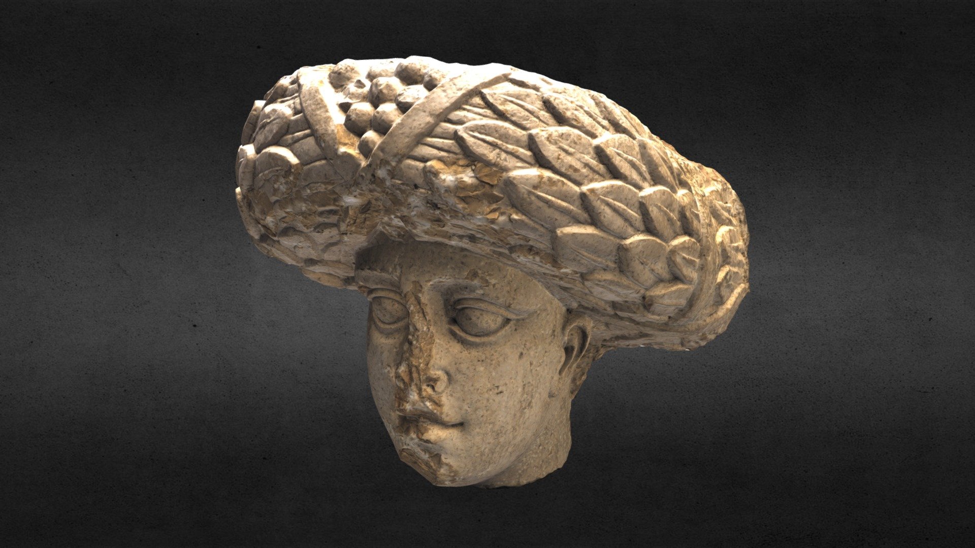 Female head from a facade of a Wertheim store