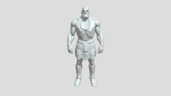 Armored muscular warrior 3D Model