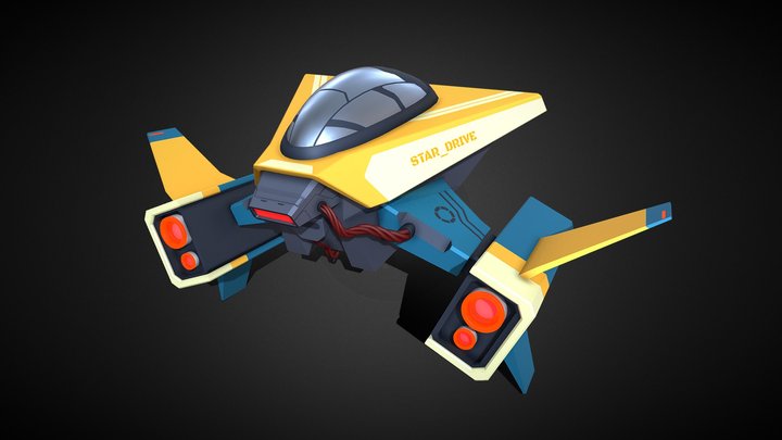 Stylized Sci-Fi Fighter Ship - Game Ready – Modelo 3D gratuito STL