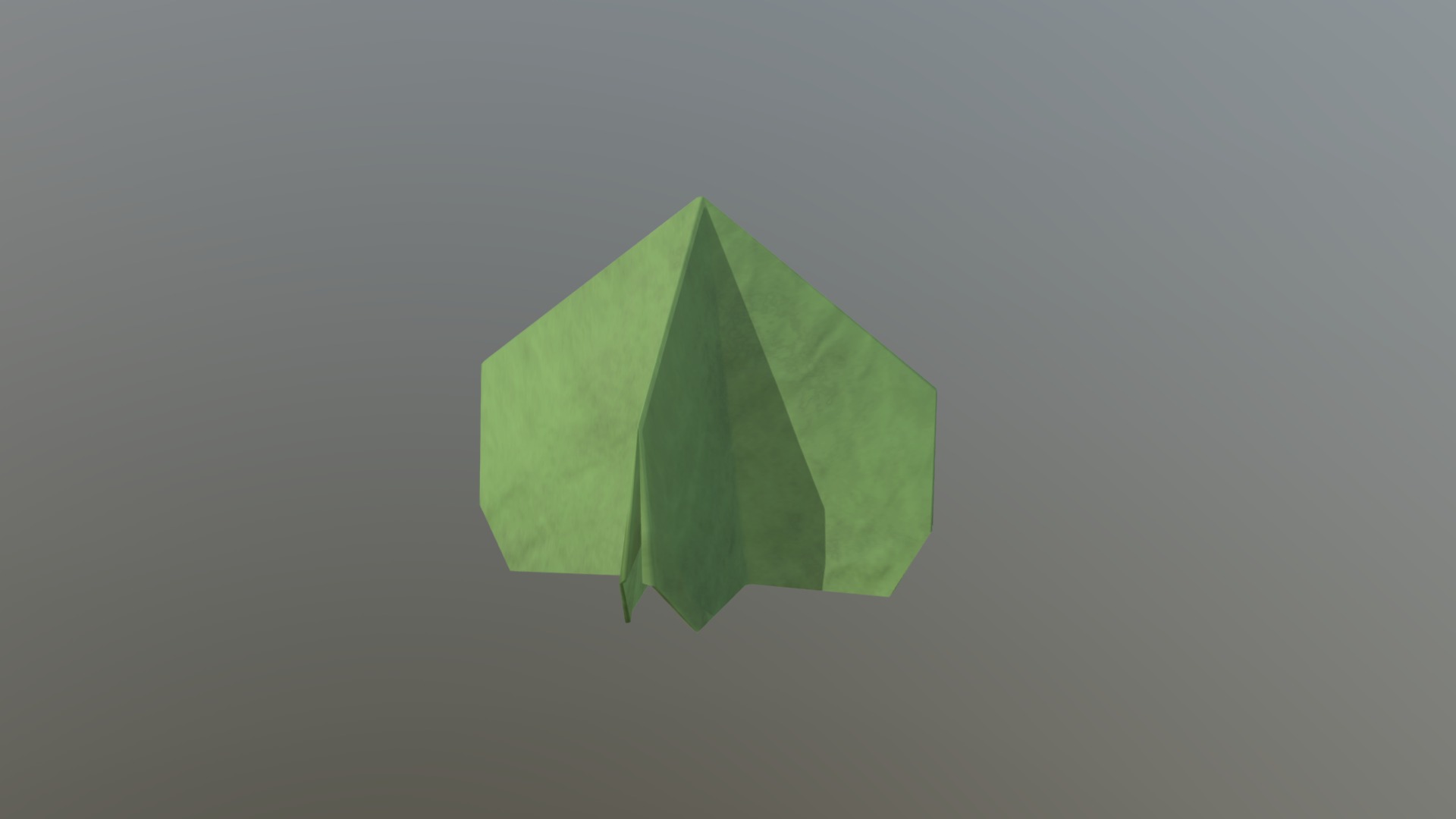 3D model Origami Bush 4 Sided - This is a 3D model of the Origami Bush 4 Sided. The 3D model is about a green leaf on a grey background.