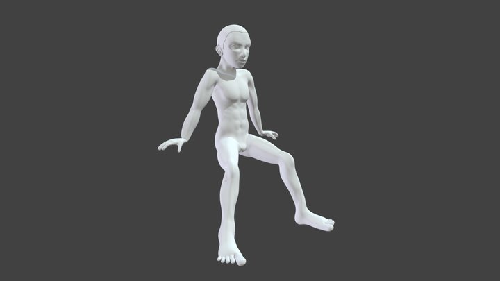 Sit Pose Body 3D Model