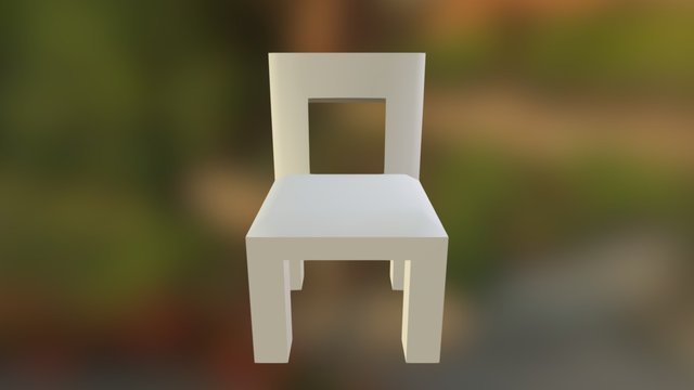 Kursi kayu 3D Model