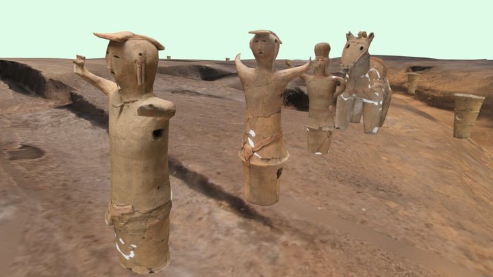 埴輪配列の復原   Arrangement of Haniwa figurines 3D Model