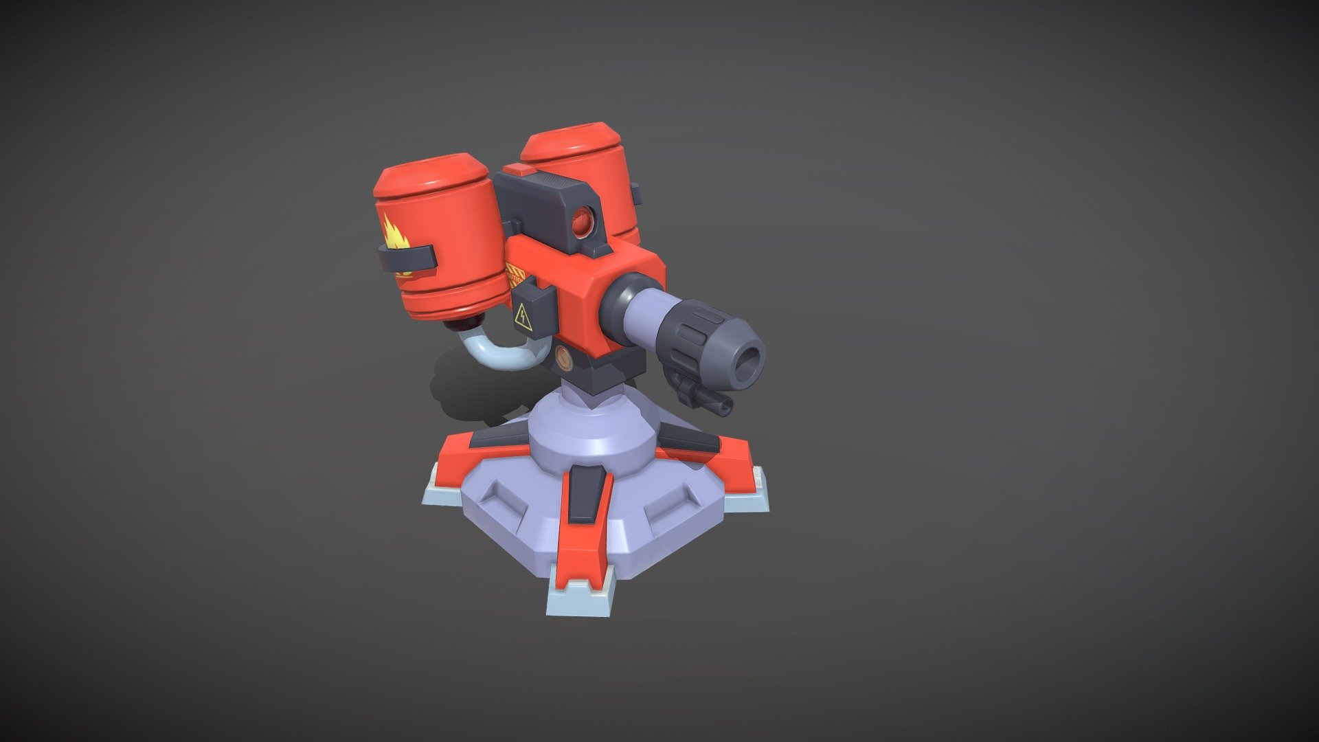 low poly turret