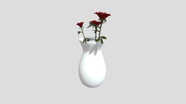 Roses In a Vase 3D Model