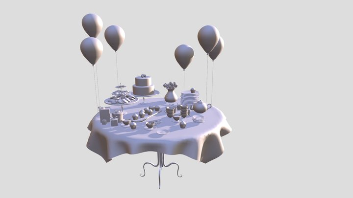 Tea party 3D Model