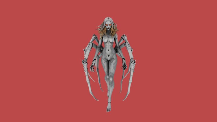 character render of a fearsome Spider Queen 3D Model
