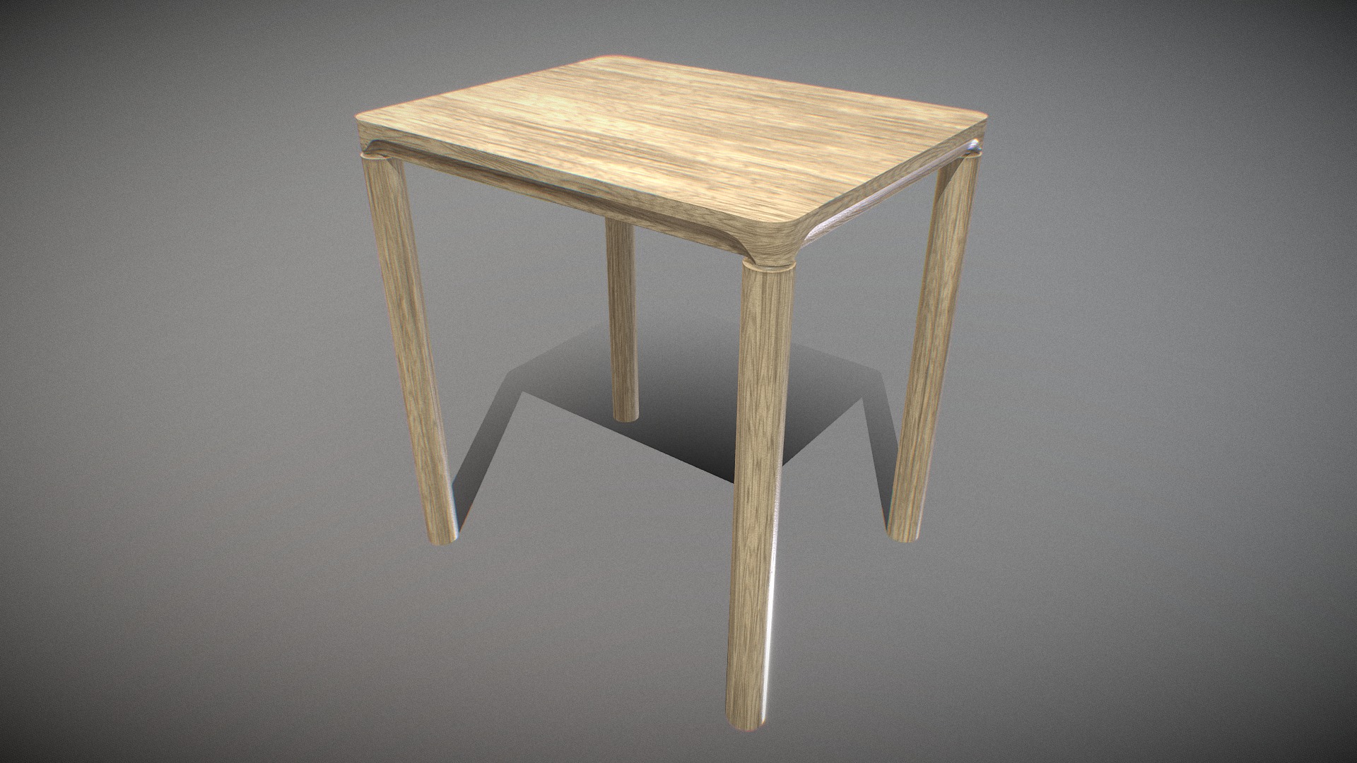 3D model Piloti Table-oak wood - This is a 3D model of the Piloti Table-oak wood. The 3D model is about a wooden chair on a grey background.