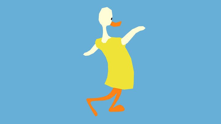 Duck in a Yellow Dress 3D Model