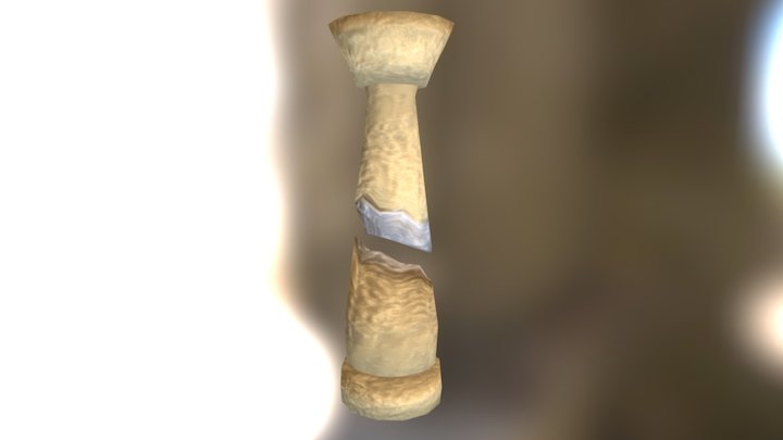 Sandstone Broken Pillar 3D Model