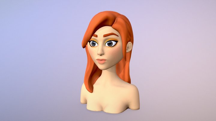 Redhead girl 3D Model