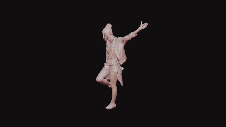 Young Woman Pop Rock 3D Scan 3D Model