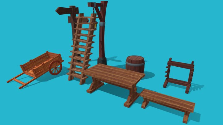 Medieval asset pack – Modello 3D gratuito STL