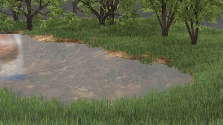 Low poly tree scene free 3D Model