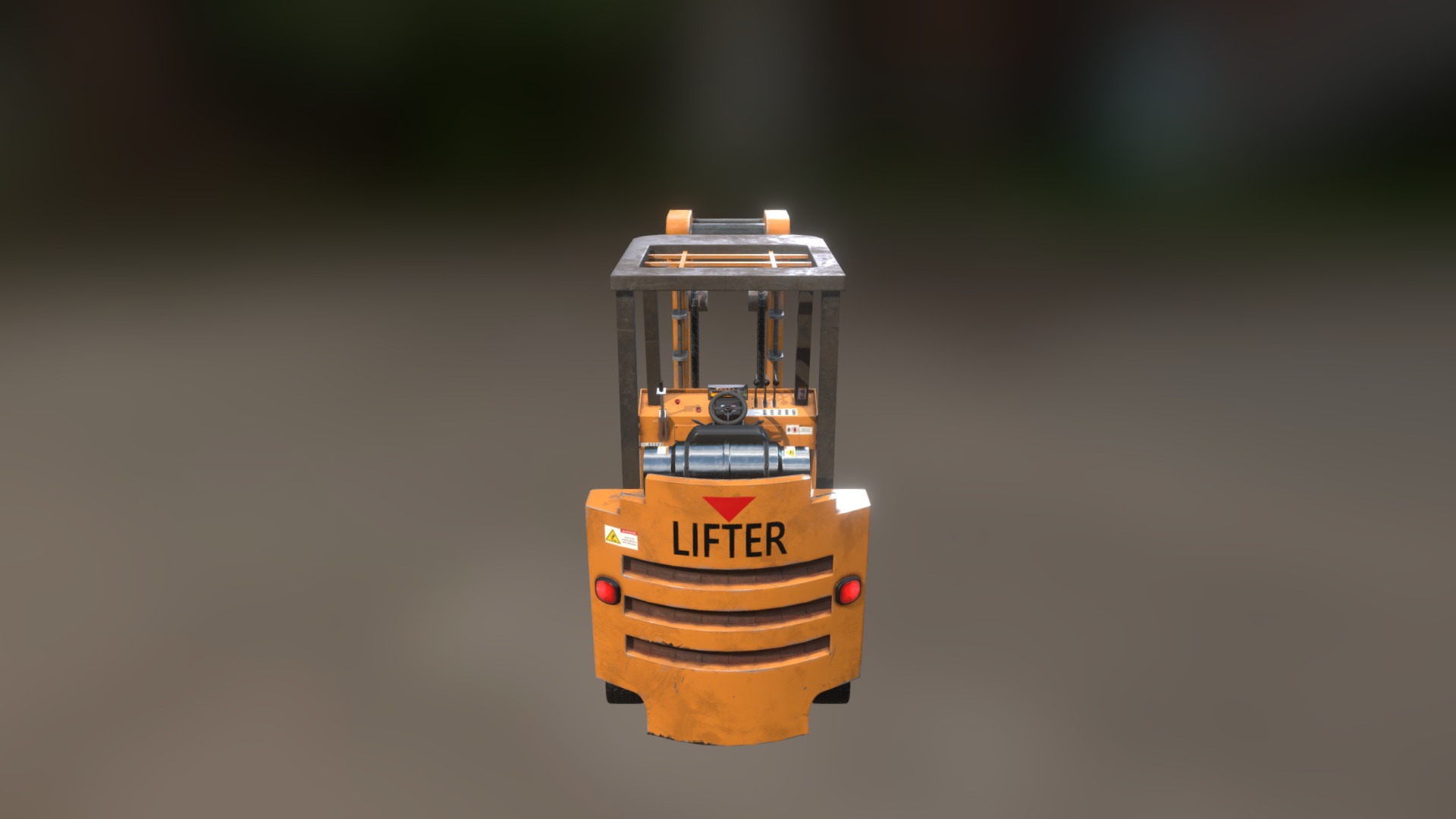 3D model Forklift - This is a 3D model of the Forklift. The 3D model is about a toy train on a table.