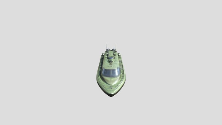 military hover craft boat 3D Model