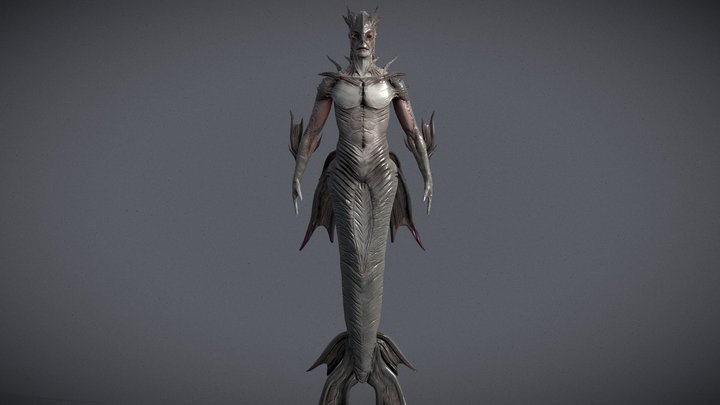 Mermaid Man - Rigged Game Asset 3D Model