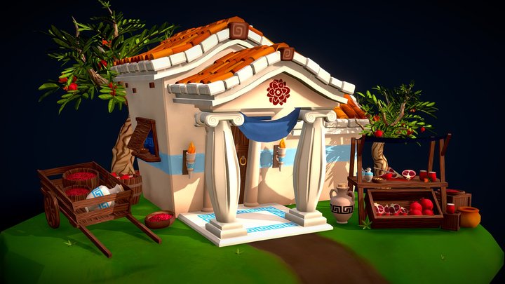 Greek Pomegranate Farmer - Game Art Final @DAE 3D Model