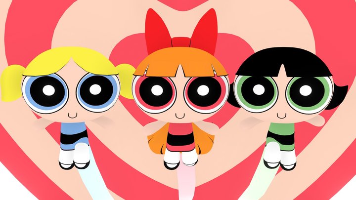 Powerpuff Girls - Anime/Cartoon Style 3D Model