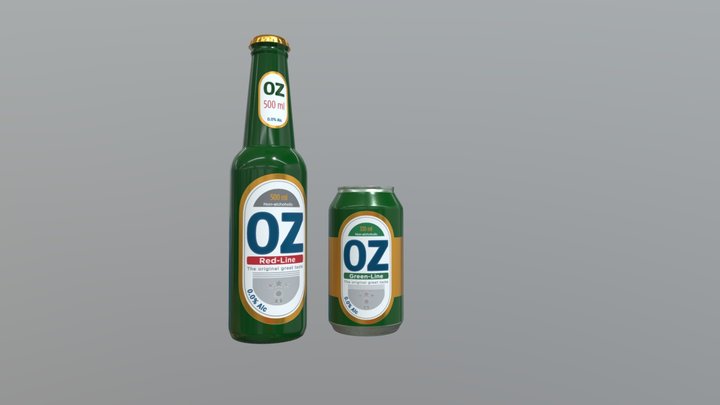 Beverage Bottle and Can Concept 3D Model
