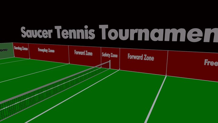 Saucer Tennis Tournament Court Details 3D Model
