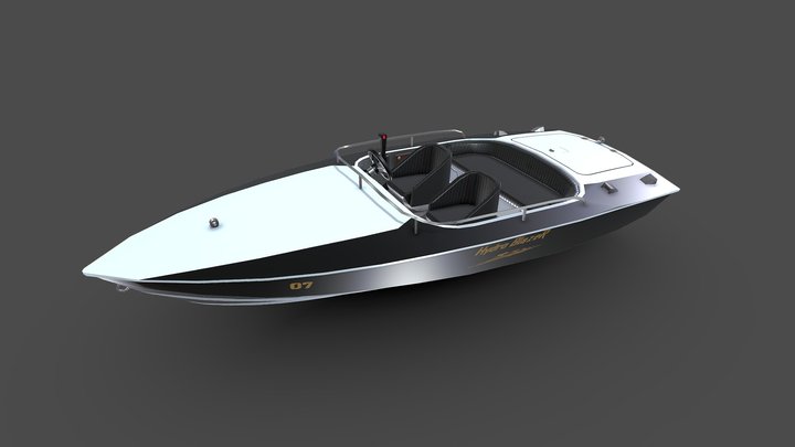 Speedboat Low-poly 3D Model