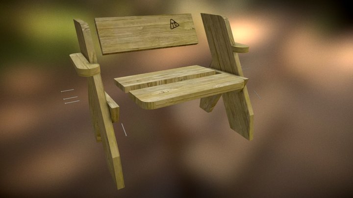 Exploded Chair 3D Model