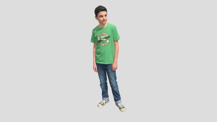 Boy In Green Skateboard Tee – Modèle 3D gratuit STL