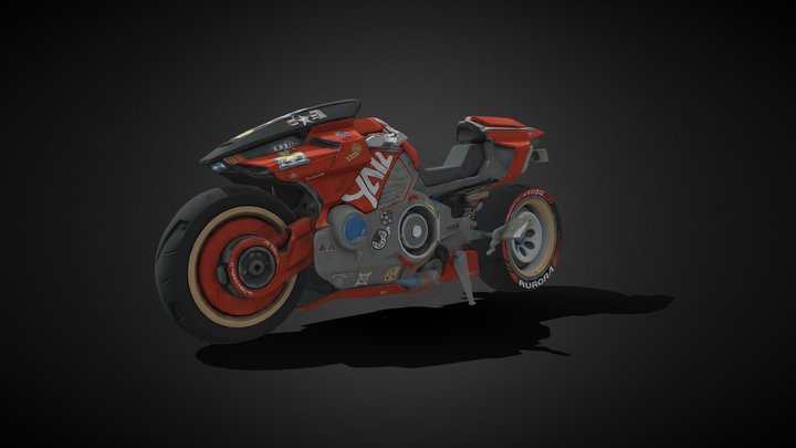 Futuristic Cyberpunk Motorcycle