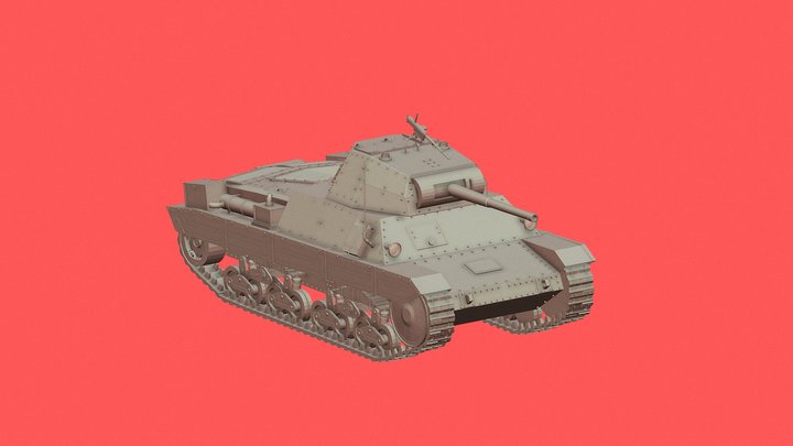 P40 Italian Medium Tank 3D Model