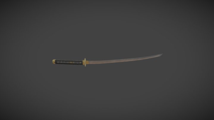 Samurai's Worn Katana 3D Model