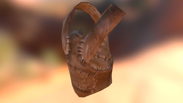 Beaten-up Old Rough Leather 3D Model