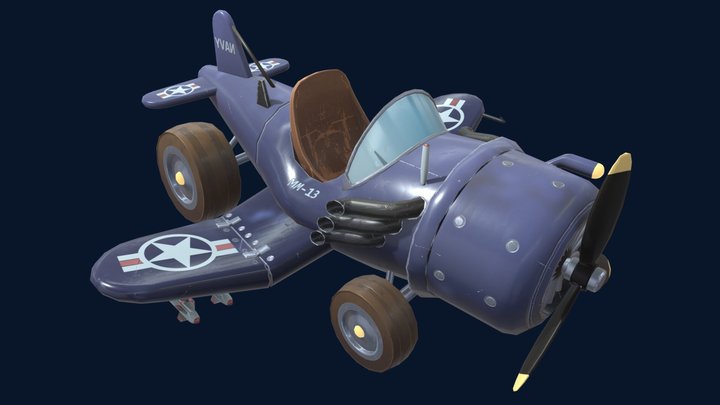 F4U Corsair MoustacheKart 3D Model