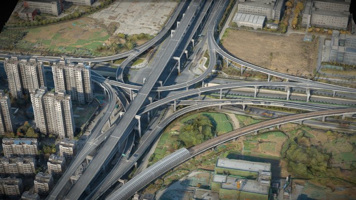 Highway lnterchange, Overpass 3D Model