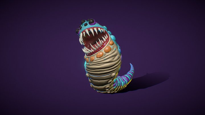 Worm Monster King 3D Model