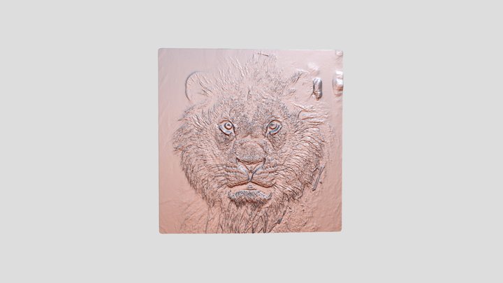 Lion (Leão) Relevo 3D Model