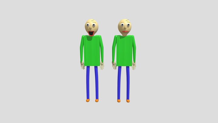 Baldi's Basics With 2 Smile Type Blender 3D Model