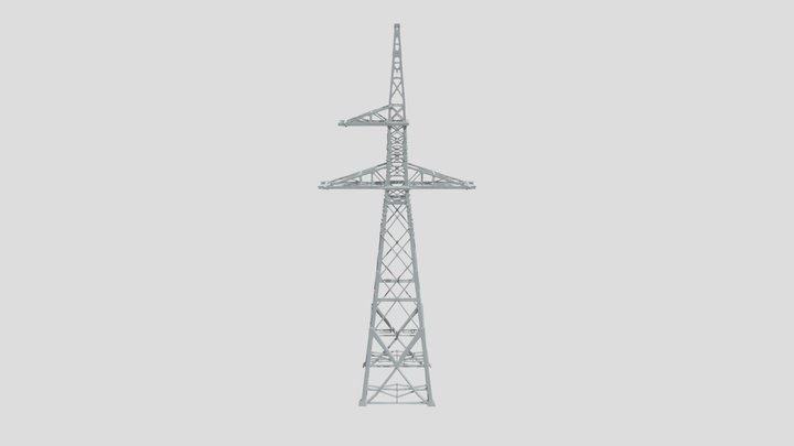 Russian Lattice Transmission Pylon 3D Model