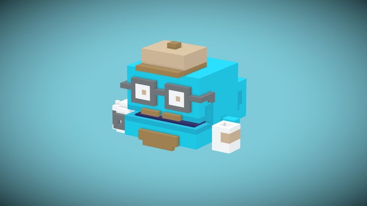Hipster Whale 3D Model
