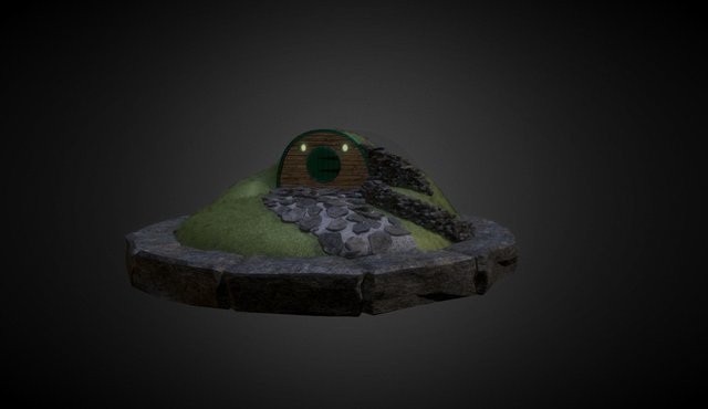 Hobbit House By Night 3D Model