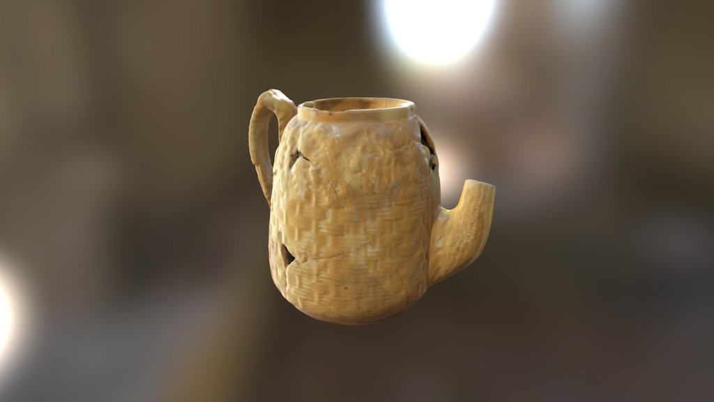 Yellow ware teapot (FS# 7.2703.1060) — Sketchfab embed 3D viewer