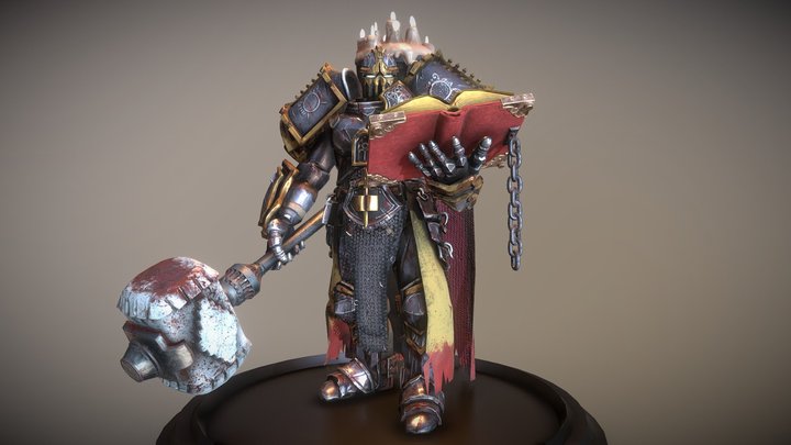 Dark Castle Warrior Game Character 3D Model