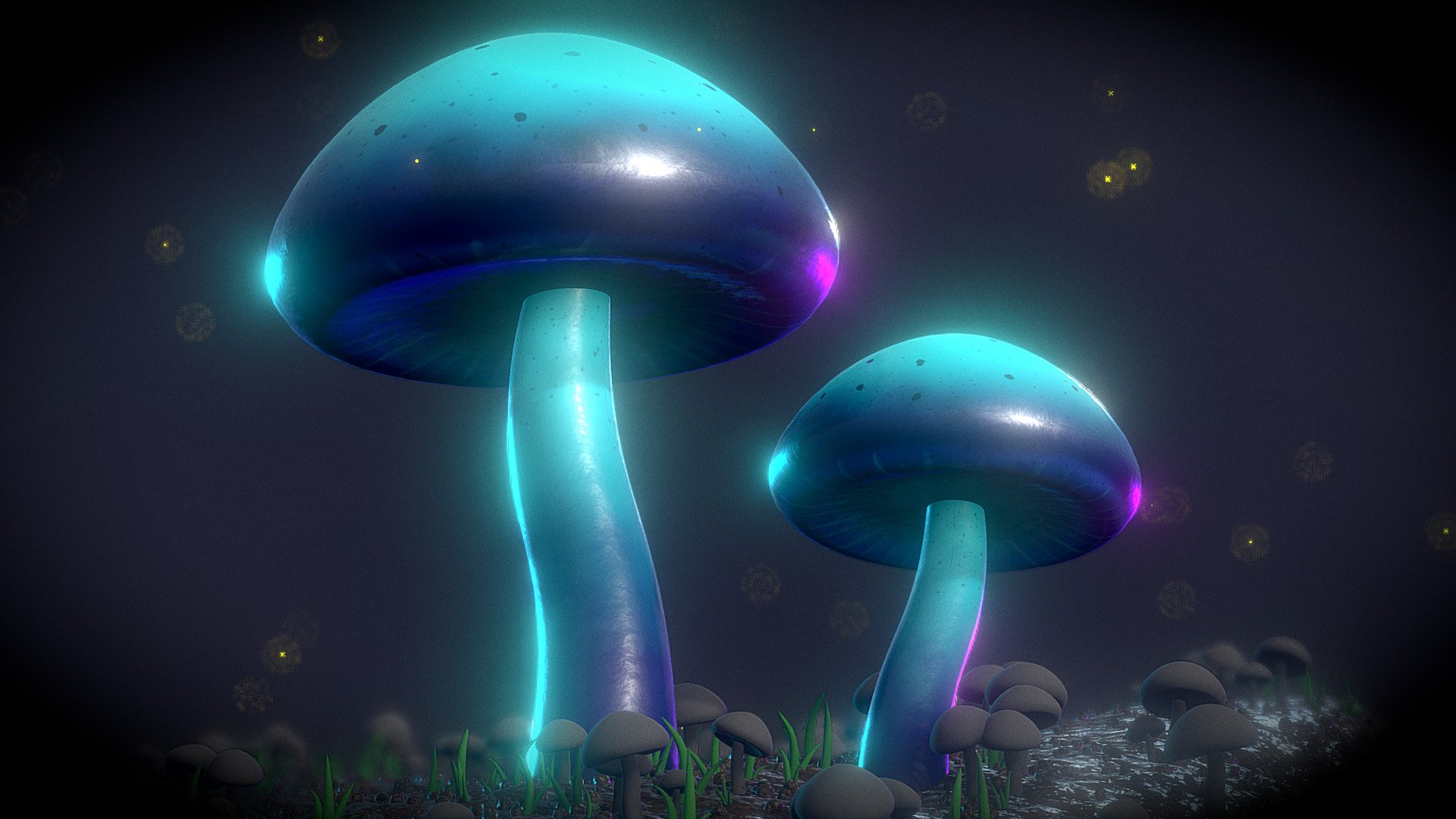 Magical Mushrooms 🍄 - Buy Royalty Free 3D model by Ryan King Art ...