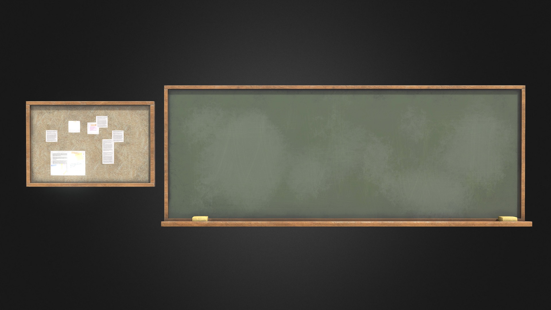3D model School Board - This is a 3D model of the School Board. The 3D model is about a couple of rectangular pictures on a black background.