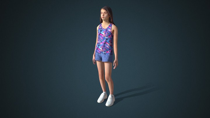Facial & Body Animated Kid_F_0012 - ActorCore 3D Model