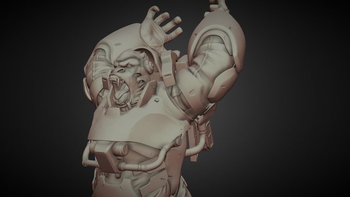 WIP_Winston Overwatch_ HP 3D Model