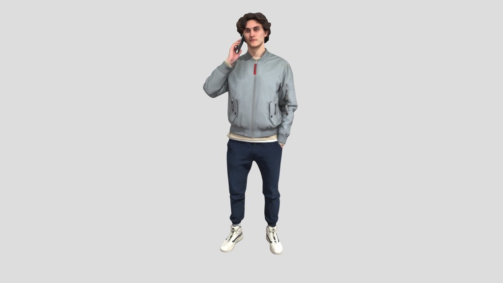 Young Tall Guy Talking By Phone