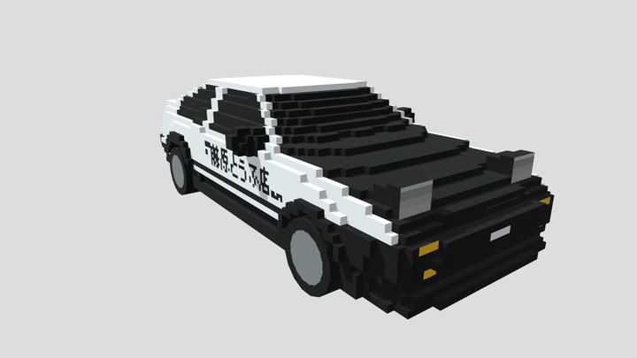 AE86 in Minecraft 3D Model
