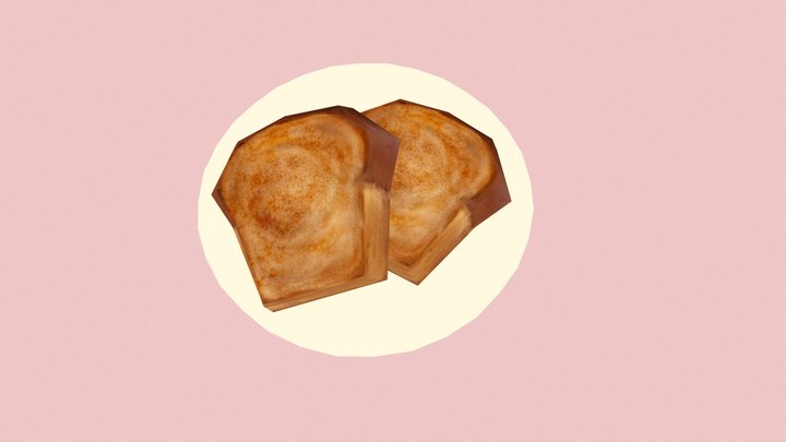Lowpoly Toast 3D Model
